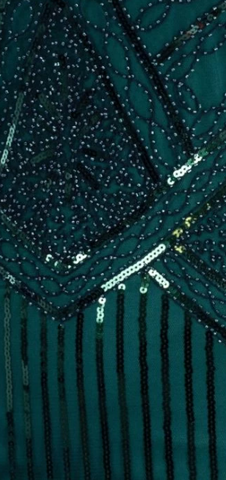 RO ROX - Norma 1920s Flapper Dress Green - Designer Dress hire