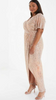 QUIZ - Pink Sequin Wrap Midi Dress - Designer Dress hire