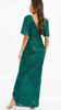 QUIZ - Dark Green Sequin Wrap Dress - Designer Dress hire