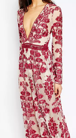 FOR LOVE & LEMONS - Temecula Maxi Dress Wine - Designer Dress hire