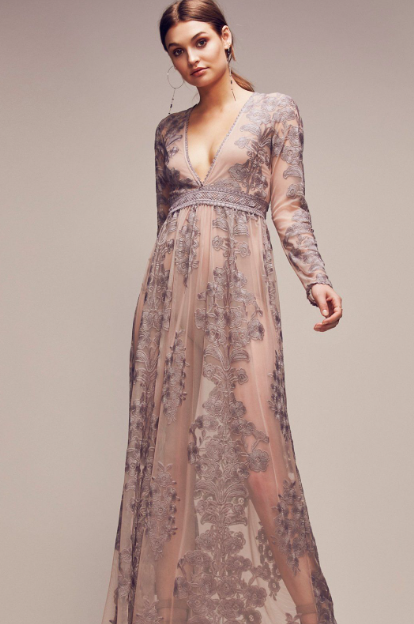 fitted lace wedding dress Temecula Maxi Dress Lilac