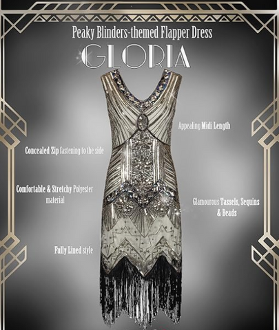 RO ROX - Gloria 1920s Flapper Dress Black - Designer Dress hire