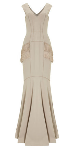 AMANDA WAKELEY - Niara Scuba Gown Sand - Designer Dress hire