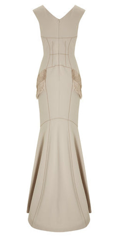 AMANDA WAKELEY - Niara Scuba Gown Sand - Designer Dress hire