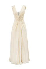 ELLIOT CLAIRE - Cream Toned Gown - Rent Designer Dresses at Girl Meets Dress
