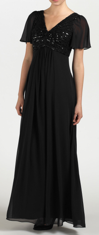 ARIELLA - Ava Chiffon Gown Black - Designer Dress hire