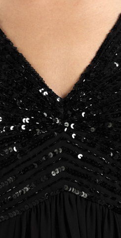 ARIELLA - Ava Chiffon Gown Black - Designer Dress hire