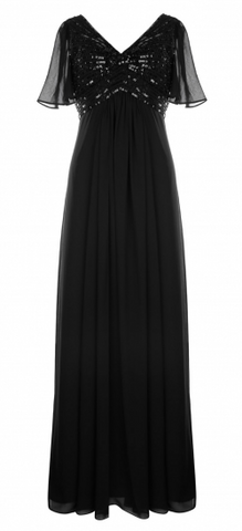 ARIELLA - Ava Chiffon Gown Black - Designer Dress hire
