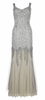 ELLIOT CLAIRE - Jewelled Silver Gown - Designer Dress hire