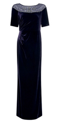 ADRIANNA PAPELL - Velvet Beaded Midnight Gown - Rent Designer Dresses at Girl Meets Dress