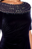 ADRIANNA PAPELL - Velvet Beaded Midnight Gown - Designer Dress hire