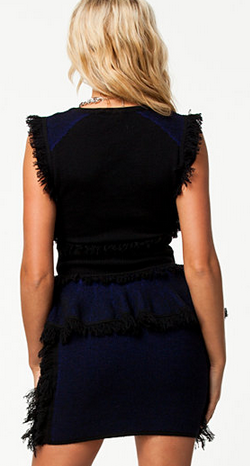 McQ ALEXANDER MCQUEEN - Fringe Peplum Dress - Designer Dress hire