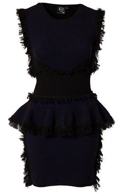 McQ ALEXANDER MCQUEEN - Fringe Peplum Dress - Designer Dress hire