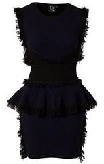 McQ ALEXANDER MCQUEEN - Fringe Peplum Dress - Designer Dress Hire