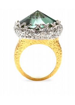 ALEXIS BITTAR - Gold Crown Ring - Designer Dress hire