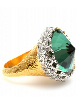 ALEXIS BITTAR - Gold Crown Ring - Designer Dress hire