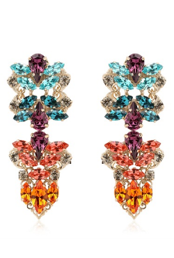ANTON HEUNIS - Crystal Cluster Earrings - Designer Dress hire
