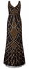 HOTSQUASH - Black Sequin Keyhole Gown - Designer Dress hire 