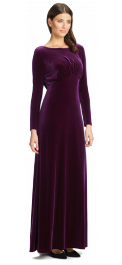 strapless open back dress Kate Velvet Shirt Dress-Dark Cherry main image 0
