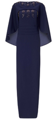 ARIELLA - Olympia Detachable Cape Gown - Designer Dress Hire