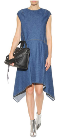 BALENCIAGA - Denim Asymmetrical  Dress - Designer Dress hire