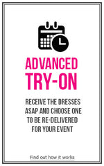 -- - Advance Try On - Designer Dress hire