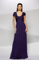 CARMEN MARC VALVO - Iridescent Chiffon Gown - Rent Designer Dresses at Girl Meets Dress