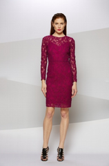 CARMEN MARC VALVO - Sleeved Lace Cocktail Dress - Designer Dress Hire