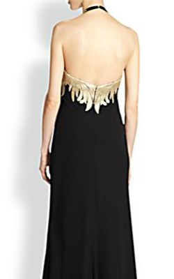 CARMEN MARC VALVO - Crepe Halter Gown - Designer Dress hire