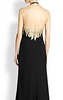 CARMEN MARC VALVO - Crepe Halter Gown - Designer Dress hire