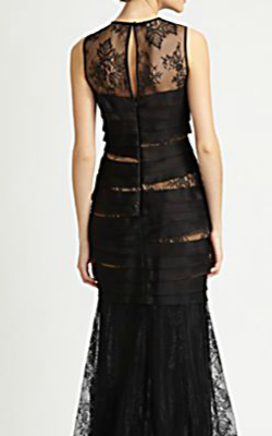 CARMEN MARC VALVO - Sleeveless Lace Shutter Gown - Designer Dress hire