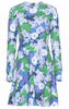 CARVEN - Retro Blue Floral Dress - Designer Dress hire