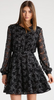 ROBERTO CAVALLI - Sheer Sleeve Print Dress - Designer Dress hire