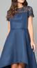 CHI CHI LONDON - Lace Navy Dip Hem Dress - Designer Dress hire