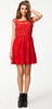 CLUB L - Crochet Babydoll Dress Red - Designer Dress hire