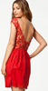 CLUB L - Crochet Babydoll Dress Red - Designer Dress hire