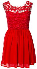 CLUB L - Crochet Babydoll Dress Red - Rent Designer Dresses at Girl Meets Dress