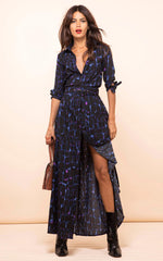 DANCING LEOPARD - Dove Dress Blue Alligator - Designer Dress Hire