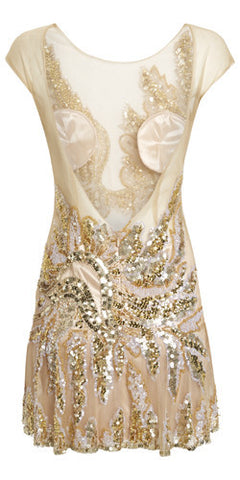 JOVANI - Nude Wow Dress - Designer Dress hire