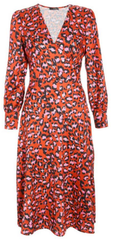 QUIZ - Leopard Satin Midi Dress - Designer Dress Hire