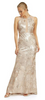 DEX - Sheer Champagne Sequin Gown - Designer Dress hire