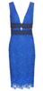 BCBGMAXAZRIA - Blue Floral Frill Dress - Designer Dress hire 