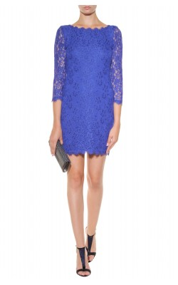 DIANE VON FURSTENBERG - Zarita Lace Dress Blue - Designer Dress hire