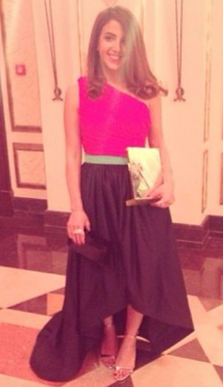 DIMA AYAD - Flared Tricolor Dress - Designer Dress hire