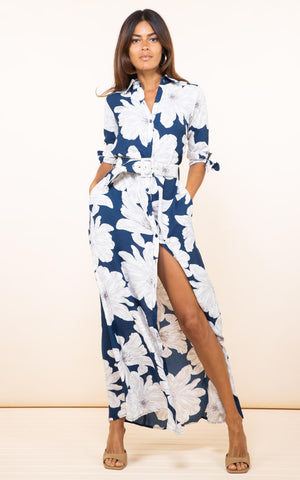 DANCING LEOPARD - Dove Dress Navy Bloom - Designer Dress hire