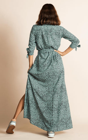 DANCING LEOPARD - Dove Dress Mint Ditsy Leopard - Designer Dress hire