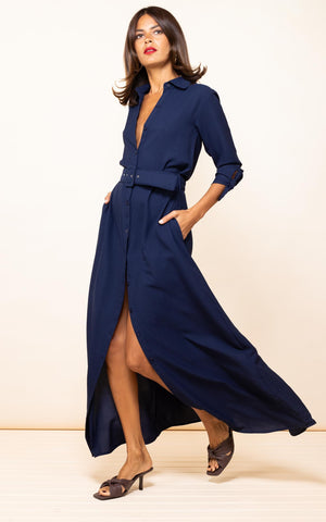 DANCING LEOPARD - Dove Dress in Navy - Designer Dress hire