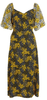 QUIZ - Black Floral Midi Dress - Designer Dress hire