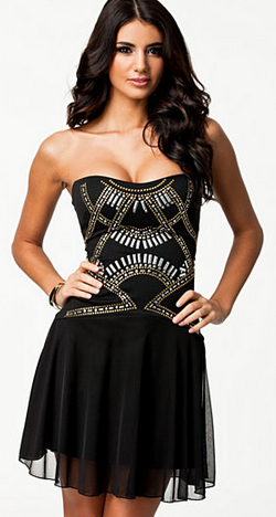 ELISE RYAN - Front Studded Waist Dress - Designer Dress hire