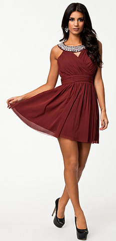 ELISE RYAN - Trim Cross Front Dress Red - Designer Dress hire